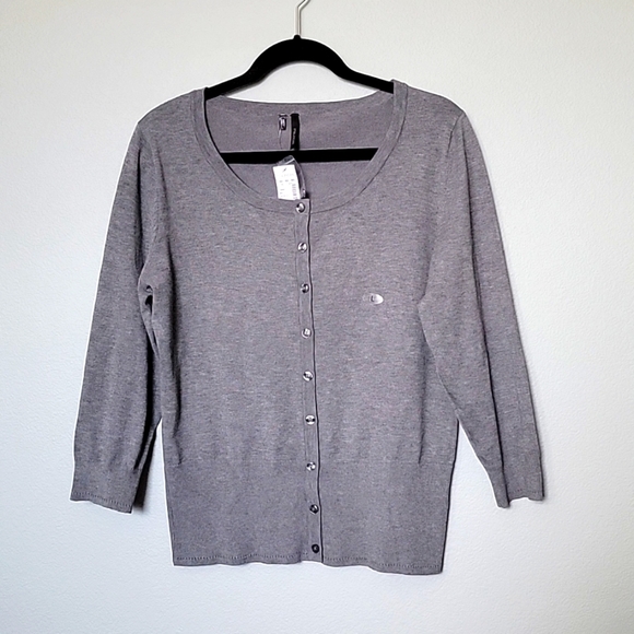 Maurices NWT Office Casual Gray Large Button Front Cardigan Sweater - Picture 1 of 7